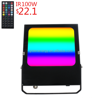 CE ETL 100W RGB Led Flood Light IP66 Waterproof 1000 Colors Change 6 Modes with IR Remote Control Wall Wash Light Security Light